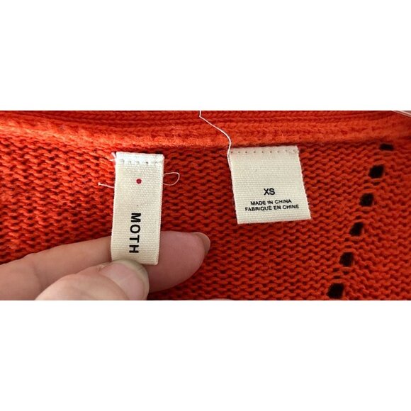 Anthropologie Elin Cardigan by Moth Knitted Red Size XSmall - Picture 12 of 12